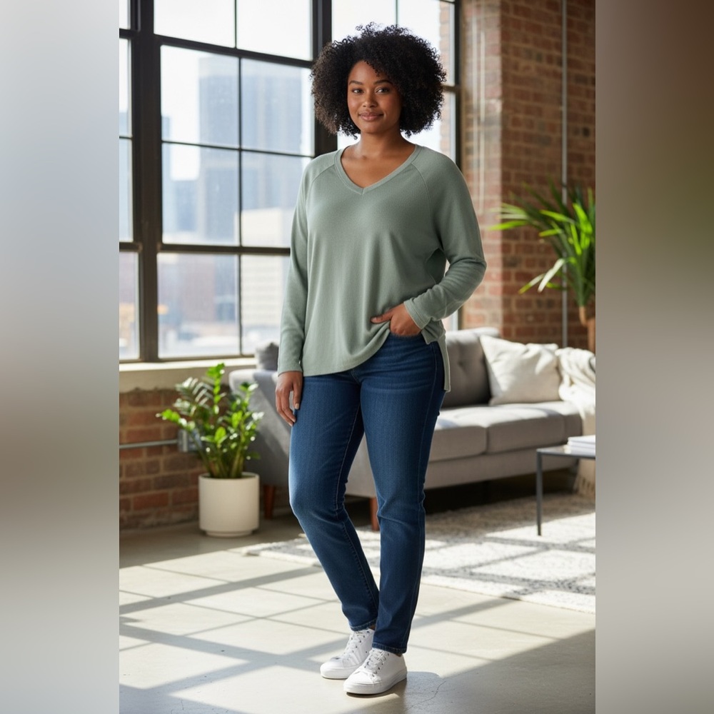 Banana Republic Green Relaxed Long Sleeve Top